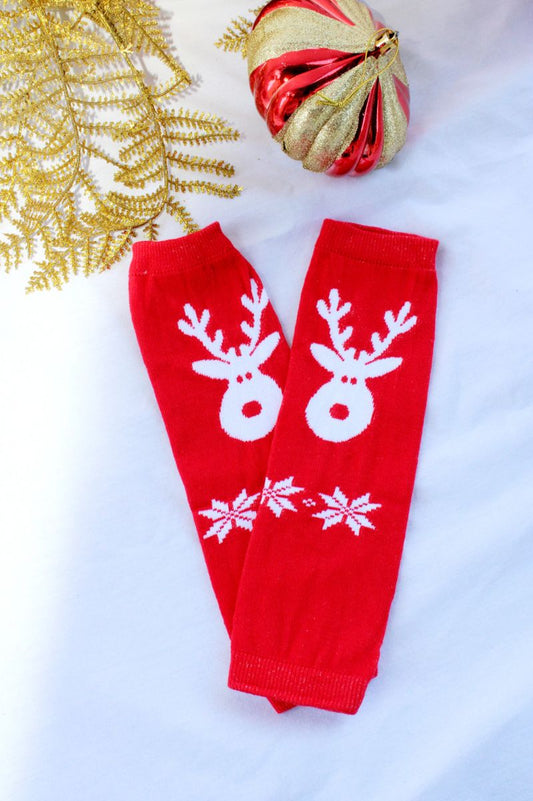 Red Reindeer Leg Warmers