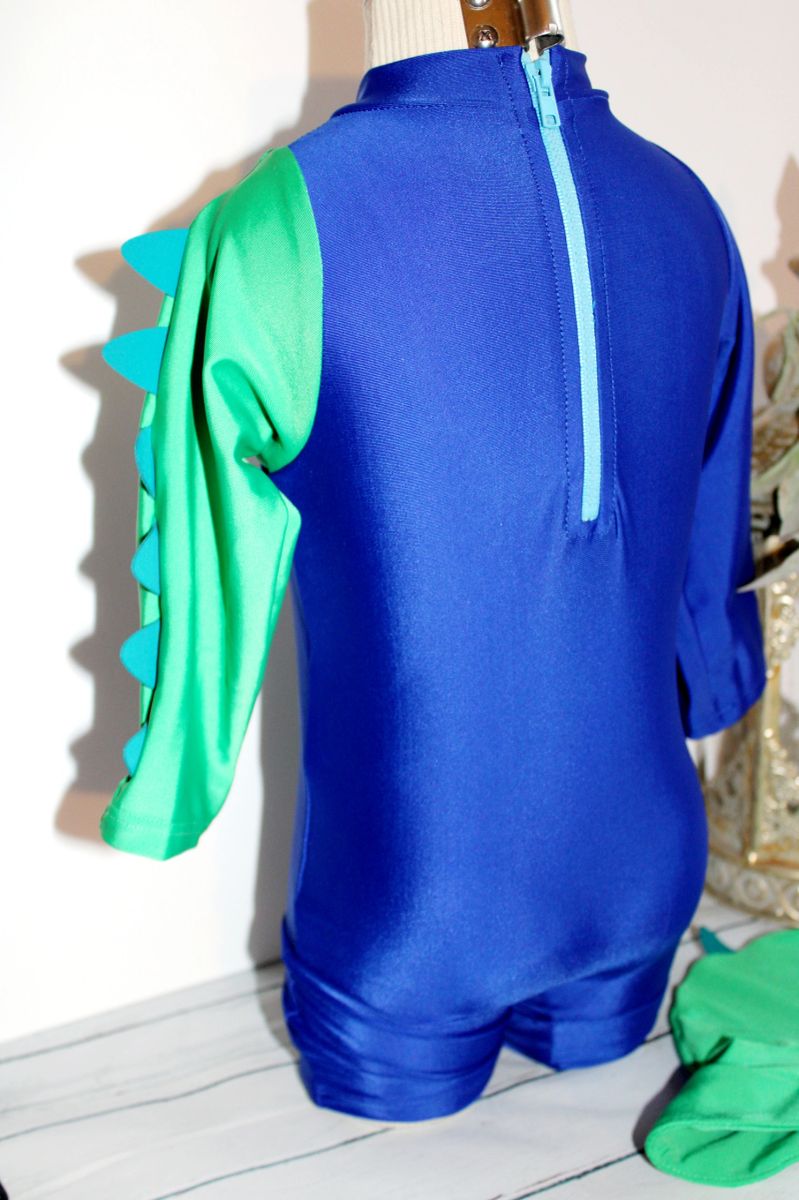 Boys Blue & Green Alligator Swim Suit