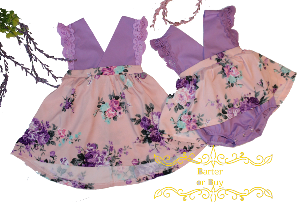 Laces of Lilac Floral Dress