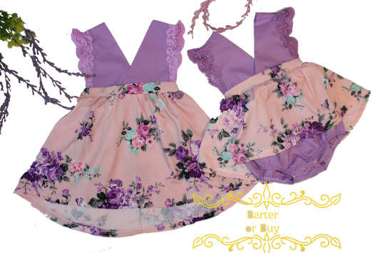 Laces of Lilac Floral Dress