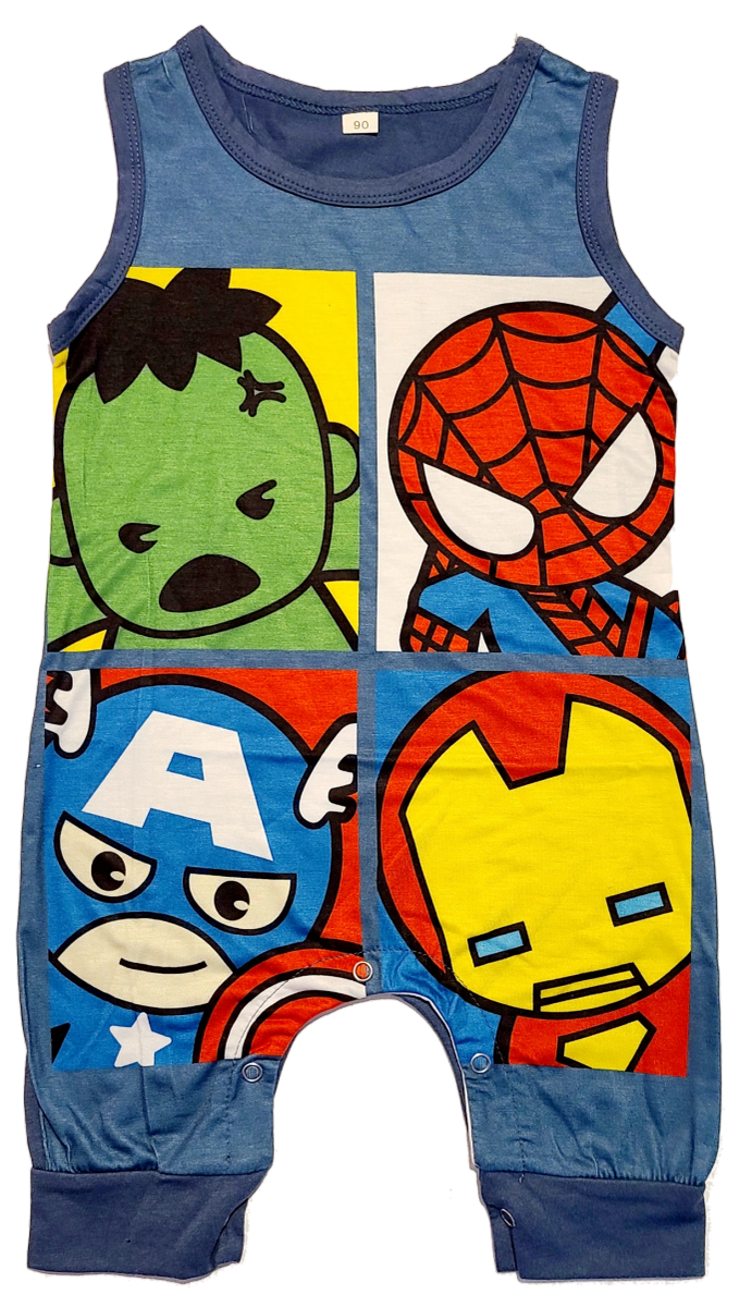 Large Print Baby Superhero Big Head Romper