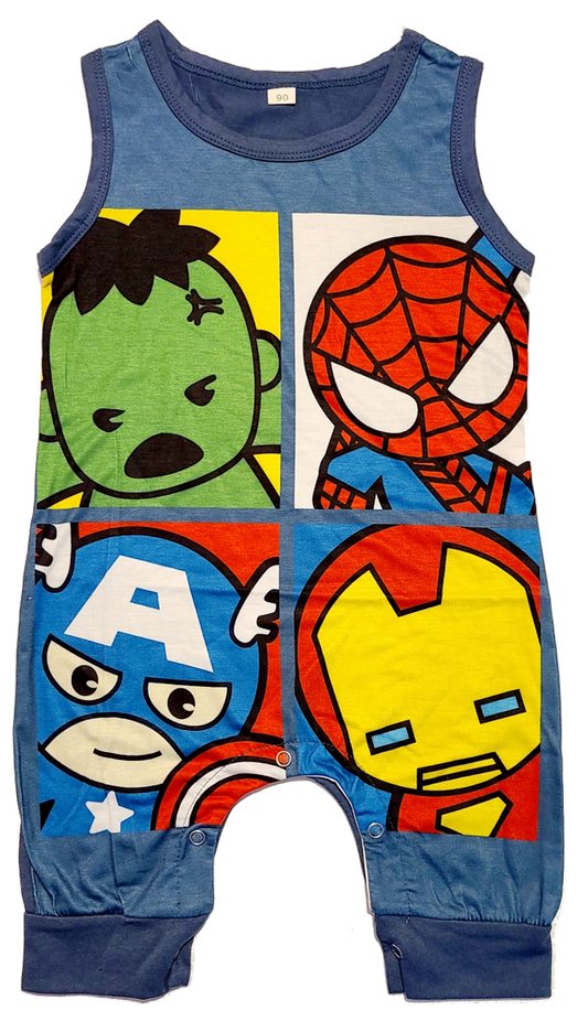 Large Print Baby Superhero Big Head Romper