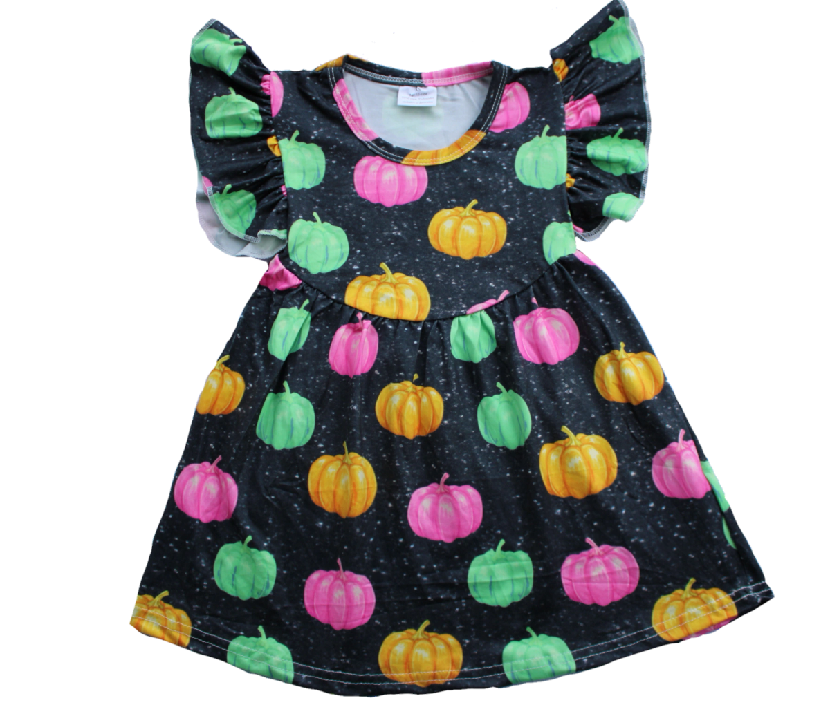 Colorful Pumpkins Girls Twirly Dress