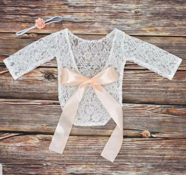 0-6m Baby, Satin Tie, Bodysuit & Headbow