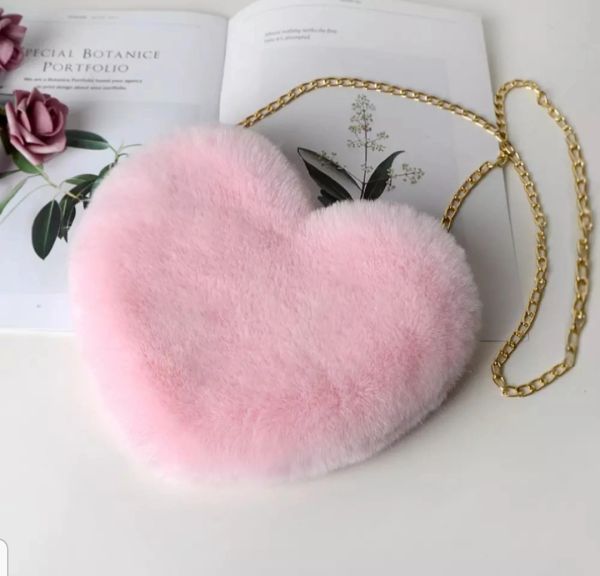 Faux fur Heart Purse