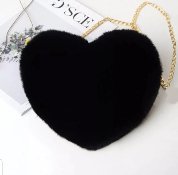 Faux fur Heart Purse