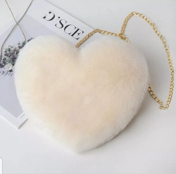 Faux fur Heart Purse