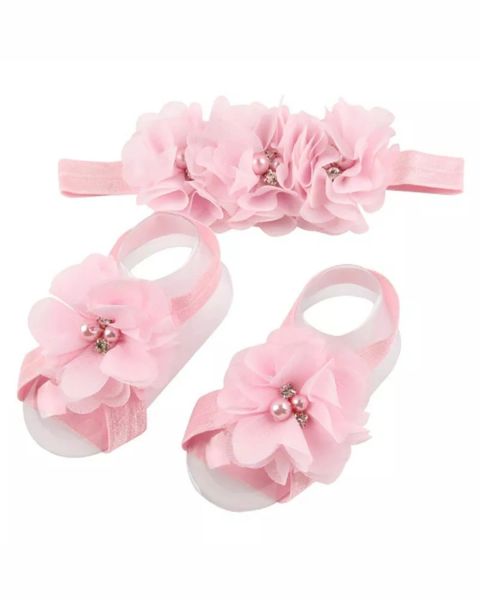 Tulle Flower Footsies & Headband set