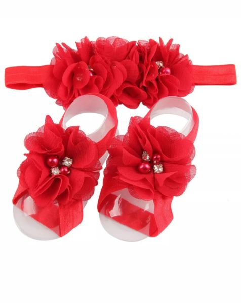 Tulle Flower Footsies & Headband set