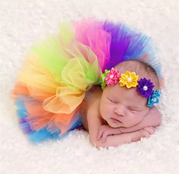 Rainbow Tutu Headband set