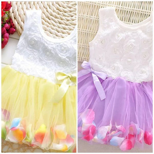 Pearl & Tulle Flower Petal Dress